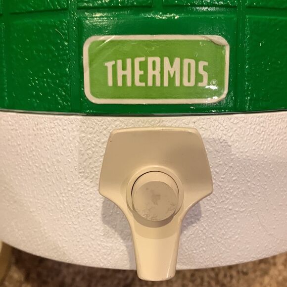 Vintage Thermos Green White One Gallon Old School Water Thermos Cooler - Picture 8 of 8